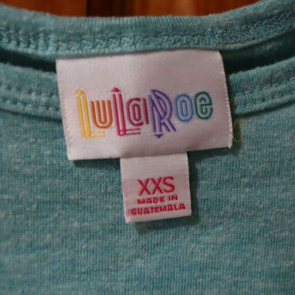 LuLaRoe Irma Blue High-Low Top XXS Lightweight Comfy Layered Casual Print - Picture 8 of 8